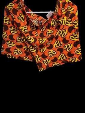 Vibrant Orange Graphic Cotton Reese Boxer Shorts,XL
